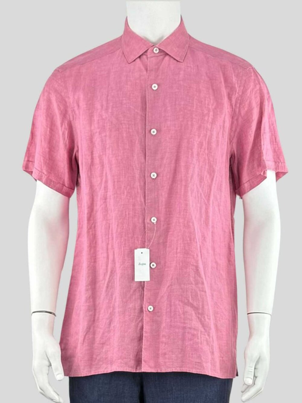 Ermenegildo Zegna Men's Linen Short-Sleeve Shirt | Large | NWT